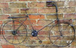 Inspirational Gifting Gents Retro Bicycle Metal Wall Art in Black - thumbnail 3