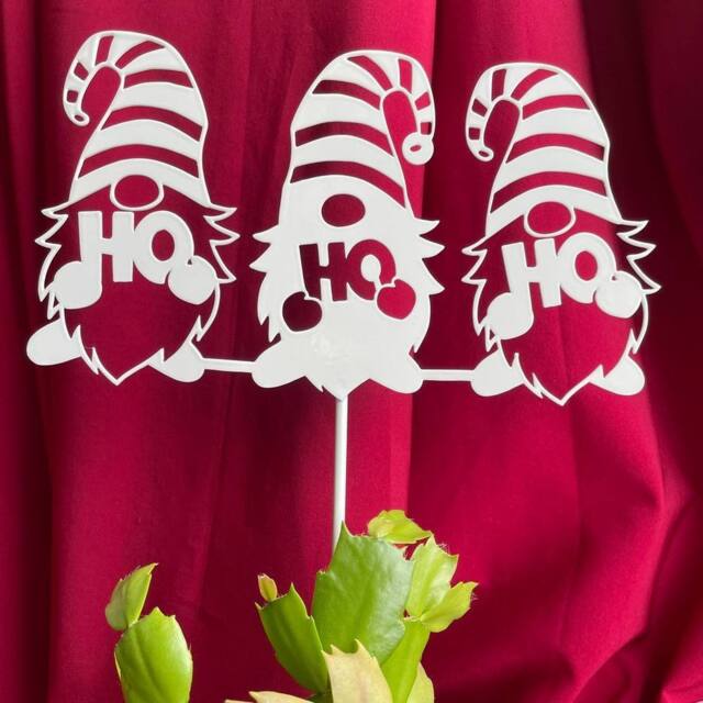 Poppyforge Ho Ho Ho Pot Pin Garden Art (Pack of 3) - H25 cm - White - image 1