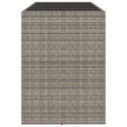 Berkfield Home Bar Table with Glass Top Grey 185x80x110 cm Poly Rattan - Size: 185 x 80 x 110 cm - thumbnail 4
