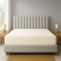 "Homes-Linen Extra Deep 16""/40cm Polycotton Easy Care Fitted Sheet in Cream - Size: Single" - thumbnail 1
