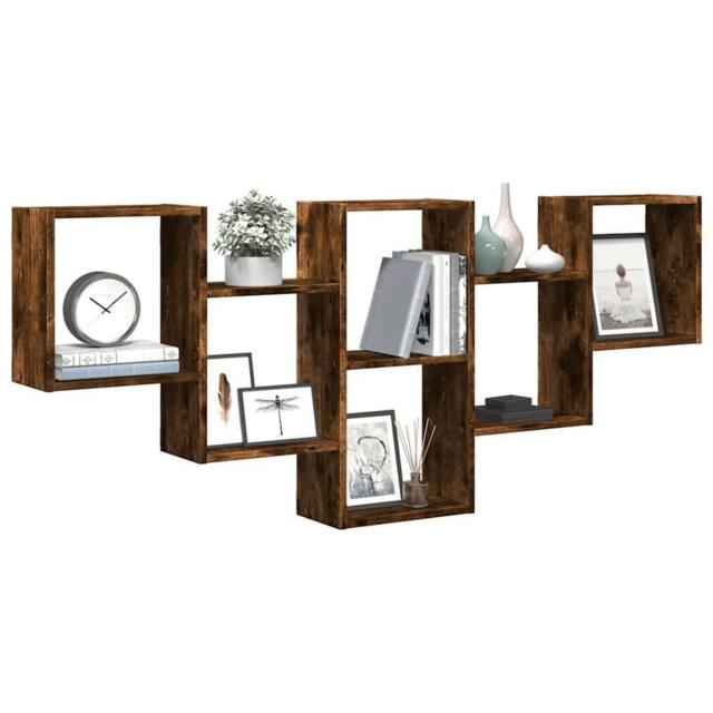 Berkfield Home Wall Shelf Smoked Oak 159x18x66 cm Engineered Wood in Brown - Size: 159 x 18 x 66 cm - image 1