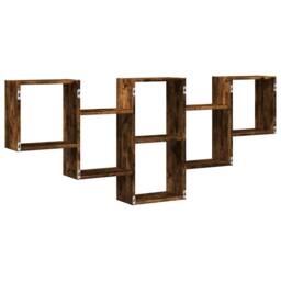 Berkfield Home Wall Shelf Smoked Oak 159x18x66 cm Engineered Wood in Brown - Size: 159 x 18 x 66 cm - thumbnail 6