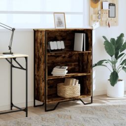 Berkfield Home Bookcase Smoked Oak 80x31x106 cm Engineered Wood in Brown - Size: 80 x 31 x 106 cm - thumbnail 3