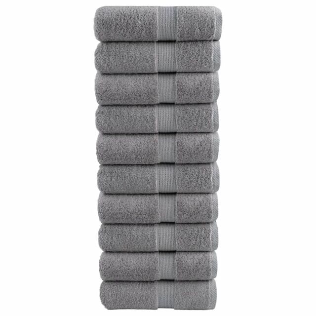 Berkfield Home Premium Guest Towels SOLUND 10pcs Grey 30x50cm 600gsm - image 1