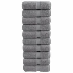 Berkfield Home Premium Guest Towels SOLUND 10pcs Grey 30x50cm 600gsm - thumbnail 1