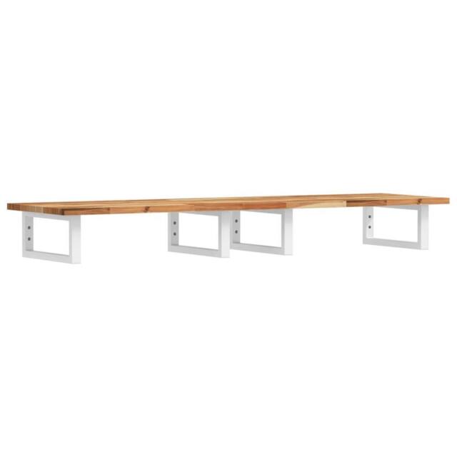 Berkfield Home Basin Shelf Wall Mounted Steel & Solid Wood Acacia in Brown - image 1