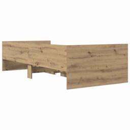 Berkfield Home Bed Frame with Drawer Artisan Oak 100 x 200 cm Solid Pine Wood in Brown - thumbnail 8
