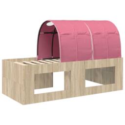 Berkfield Home Bed with Tunnel 3 pcs Artisian Oak & Pink Engineered Wood in Brown - thumbnail 8