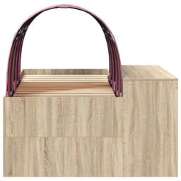 Berkfield Home Bed with Tunnel 3 pcs Artisian Oak & Pink Engineered Wood in Brown - thumbnail 7