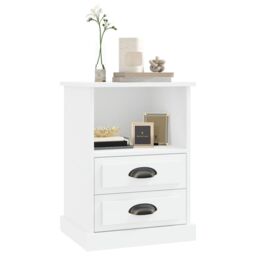 Berkfield Home Bedside Cabinet White 43x36x60 cm - Size: 43 x 36 x 60 cm - thumbnail 4