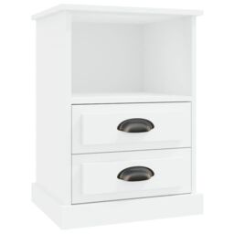 Berkfield Home Bedside Cabinet White 43x36x60 cm - Size: 43 x 36 x 60 cm - thumbnail 2