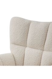 Living and Home Tufted Upholstered Rocking Chair with Pocket in White - thumbnail 5