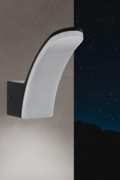 Eglo Fiumicino LED Black Aluminium & Plastic Outdoor Wall Light - thumbnail 2