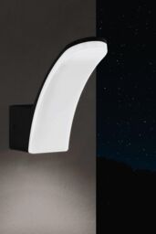 Eglo Fiumicino LED Black Aluminium & Plastic Outdoor Wall Light - thumbnail 1
