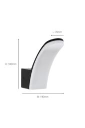 Eglo Fiumicino LED Black Aluminium & Plastic Outdoor Wall Light - thumbnail 5