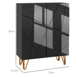 HOMCOM Narrow Shoe Cabinet, Slim Shoe Storage Cabinet with Soft-Close Hinges & Adjustable Shelves for 15-20 Pairs of Shoes in Black - thumbnail 3