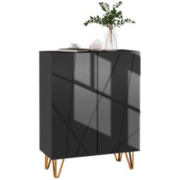 HOMCOM Narrow Shoe Cabinet, Slim Shoe Storage Cabinet with Soft-Close Hinges & Adjustable Shelves for 15-20 Pairs of Shoes in Black - thumbnail 2