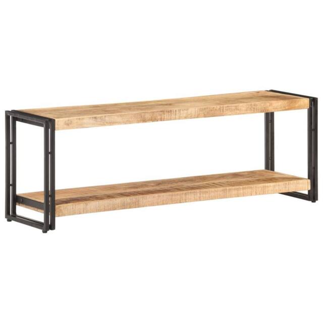 Berkfield Home TV Cabinet 120x30x40 cm Rough Mango Wood in Brown - Size: 120 x 30 x 40 cm - image 1