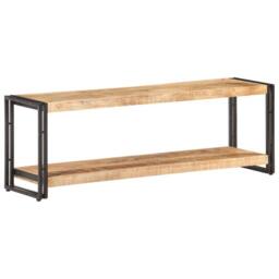 Berkfield Home TV Cabinet 120x30x40 cm Rough Mango Wood in Brown - Size: 120 x 30 x 40 cm - thumbnail 1