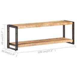 Berkfield Home TV Cabinet 120x30x40 cm Rough Mango Wood in Brown - Size: 120 x 30 x 40 cm - thumbnail 6