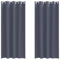 Berkfield Home Curtains with Curtains 2 pcs Anthracite 245 x 140 cm Polyester in Dark Grey - thumbnail 1