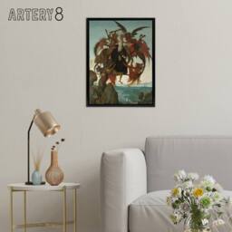 "Artery8 Michelangelo Buonarroti Torment St Framed Canvas Wall Art Print - Size: W12"" x H16""" - thumbnail 3