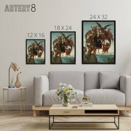 "Artery8 Michelangelo Buonarroti Torment St Framed Canvas Wall Art Print - Size: W12"" x H16""" - thumbnail 4