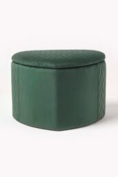 Homescapes Arundel Heart-Shaped Velvet Footstool with Storage in Emerald - thumbnail 2