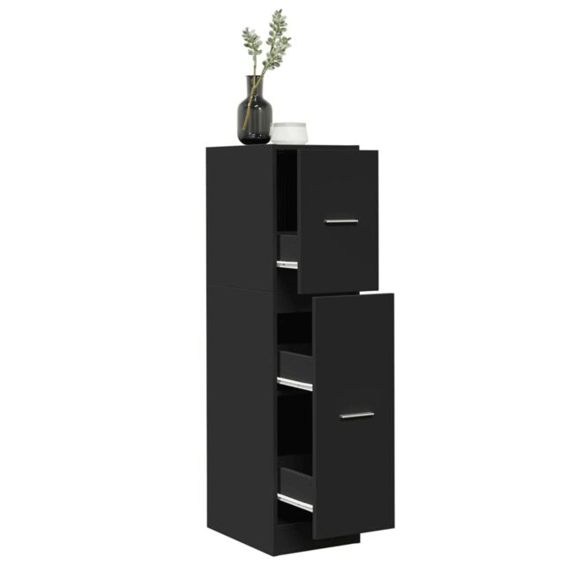 Berkfield Home Apothecary Cabinet Black 30x41x118 cm Engineered Wood - Size: 30 x 41 x 118 cm - image 1