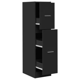 Berkfield Home Apothecary Cabinet Black 30x41x118 cm Engineered Wood - Size: 30 x 41 x 118 cm - thumbnail 2