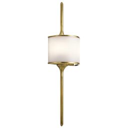 Netlighting Mona 2 Light Bathroom Wall Light Brass IP44 G9 in Yellow - thumbnail 1