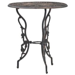 Berkfield Home 3 Piece Bistro Set Cast Aluminium in Brown - thumbnail 3