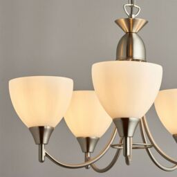 Loops 5 Lamp Ceiling & 2x Wall Light Pack Satin Chrome Glass Matching Indoor Fittings in Clear - thumbnail 3