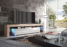 Creative Furniture TV Unit 200cm Sideboard Cabinet Cupboard TV Stand in Light Oak - thumbnail 4