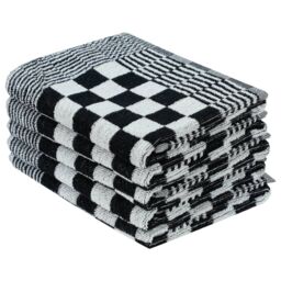 Berkfield Home 20 Piece Towel Set Black & White Cotton - thumbnail 4