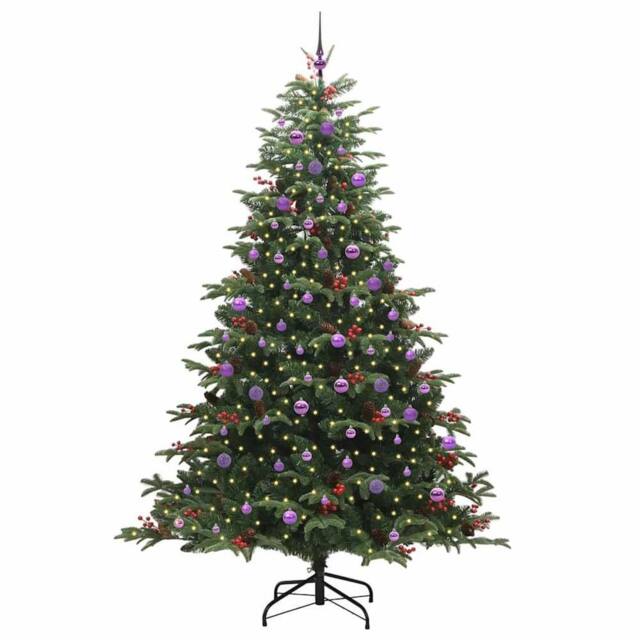 Berkfield Home Elegant Artificial Christmas Tree with 300 LEDs with Stand Green - image 1