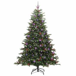 Berkfield Home Elegant Artificial Christmas Tree with 300 LEDs with Stand Green - thumbnail 1