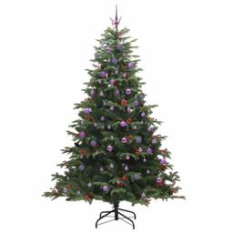 Berkfield Home Elegant Artificial Christmas Tree with 300 LEDs with Stand Green - thumbnail 4