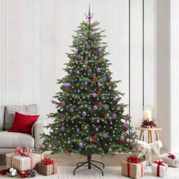 Berkfield Home Elegant Artificial Christmas Tree with 300 LEDs with Stand Green - thumbnail 2