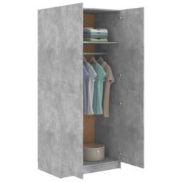Berkfield Home Wardrobe Concrete Grey 80x52x180 cm Engineered Wood - Size: 80 x 52 x 180 cm - thumbnail 4