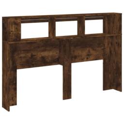 Berkfield Home LED Headboard Smoked Oak 160x18.5x103.5 cm Engineered Wood in Brown - thumbnail 8