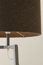 ValueLights Hiru Grey 3 Tier Wooden Shelf Floor Lamp with Boucle Drum Shade in Charcoal - thumbnail 4