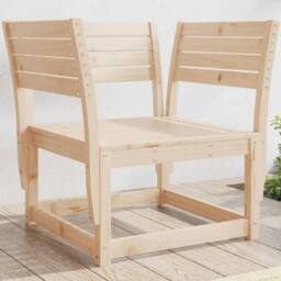 Berkfield Home Beautiful Garden Chair Solid Wood Pine in Natural - thumbnail 2