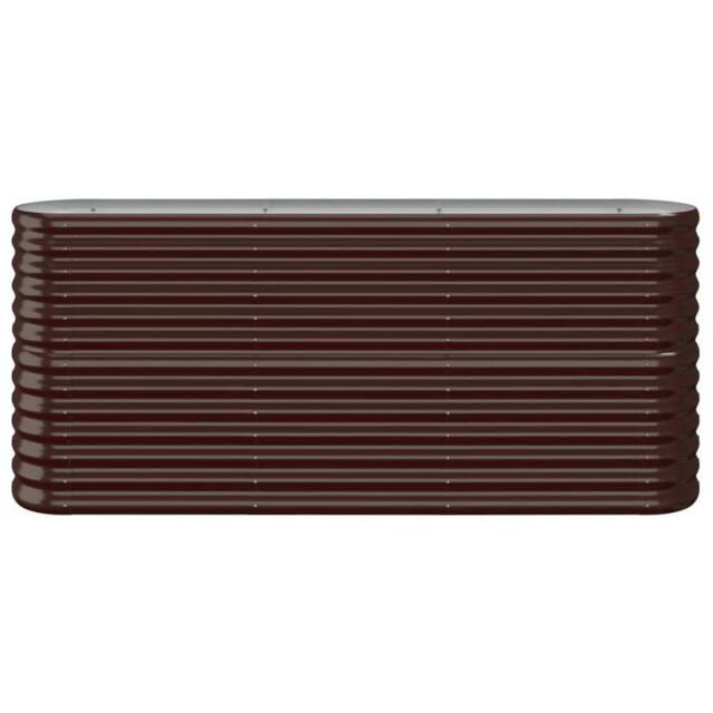 Berkfield Home Garden Raised Bed Powder-coated Steel 152x40x68 cm Brown - Size: 152 x 40 x 68 cm