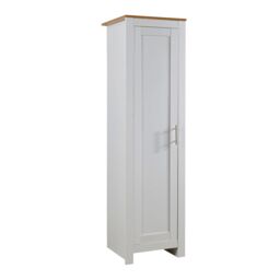 Home Source Wardrobe 1 Door Bedroom Clothing Storage Oak Top Wooden Unit in White - thumbnail 7