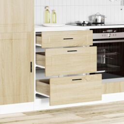 Berkfield Home Kitchen Base Cabinet Porto Sonoma Oak Engineered Wood in Brown - thumbnail 3