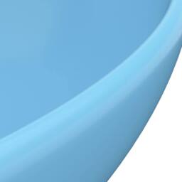 Berkfield Home Luxury Basin Oval-shaped Matt Light Blue 40x33 cm Ceramic - thumbnail 5