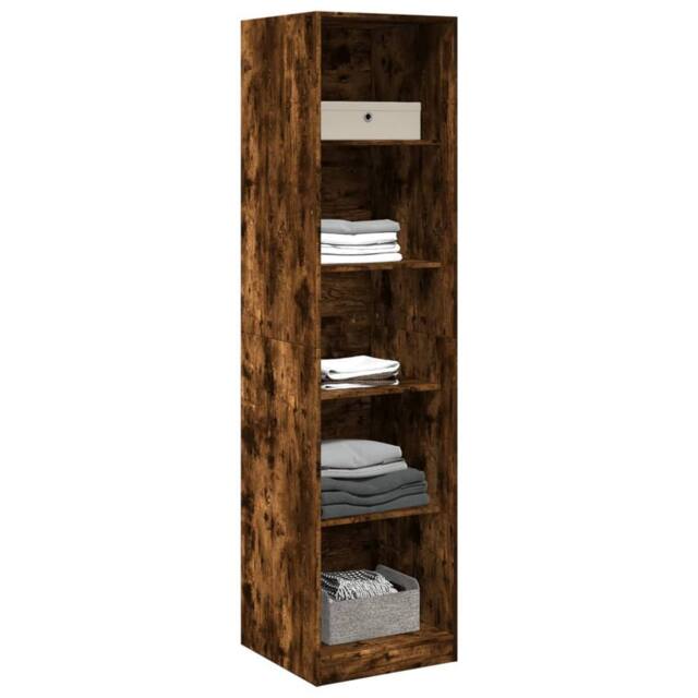 Berkfield Home Wardrobe Smoked Oak 50x50x200 cm Engineered Wood in Brown - Size: 50 x 50 x 200 cm - image 1