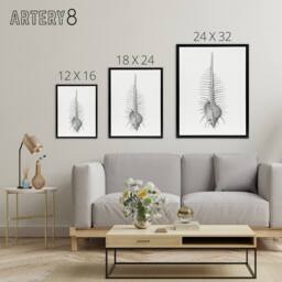 "Artery8 Murex Shell Seashell Drawing Haeckel Botanical Framed Canvas Wall Art in White - Size: W12"" x H16""" - thumbnail 4