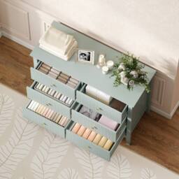 Wyld Haus Visalo Mint Green 6 Drawer Fluted Wooden Dresser - thumbnail 9